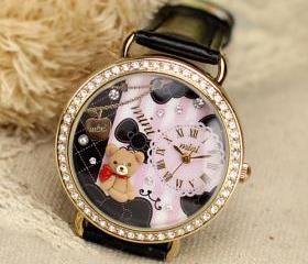  Design Polymer Clay Bear mini bear Fashion Lady Watch 